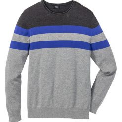 Sweter Regular Fit bonprix szary melanż - antracytowy melanż - szafirowy w paski. Swetry przez głowę męskie marki Giacomo Conti. Za 59.99 zł.