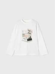 Mayoral Bluzka 4022 Biały Regular Fit. Białe t-shirty dla chłopców Mayoral, bez wzorów, z bawełny, bez ramiączek. Za 79.99 zł.