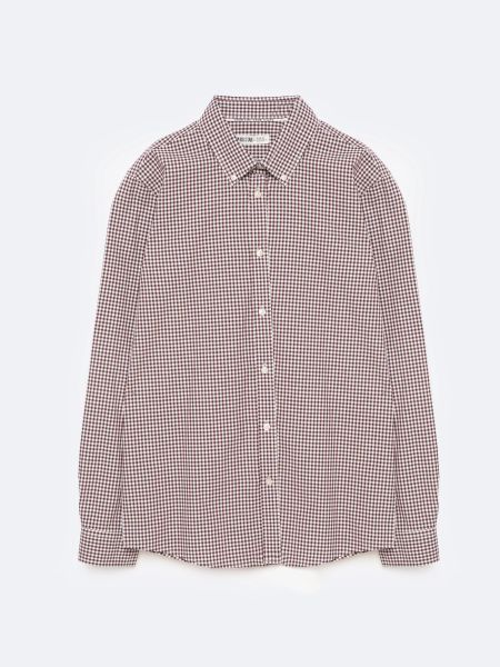 Koszula męska bawełniana w drobną kratę bordowa Gibbsoner 604. Czerwone koszule męskie Big Star, l, bez wzorów, z bawełny, biznesowe, bez kołnierzyka, bez ramiączek. W wyprzedaży za 159.99 zł.