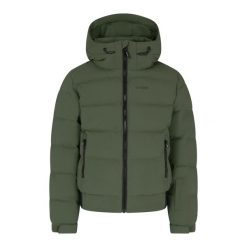 Kurtka narciarska z kapturem dla dziewczynki Protest Eliny. Zielone buty zimowe dziewczęce Protest, bez wzorów, z puchu, bez zapięcia. Za 538.00 zł.