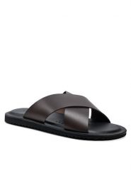 Geox Klapki U Erice U36GUB 00043 C6009 Brązowy. Brązowe klapki męskie Geox, ze skóry. Za 309.99 zł.