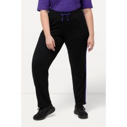 Damskie Spodnie dresowe paski elastyczny ściągacz kieszenie. Czarne spodnie dresowe damskie Ulla Popken, plus size, bez wzorów, z bawełny. Za 143.99 zł.