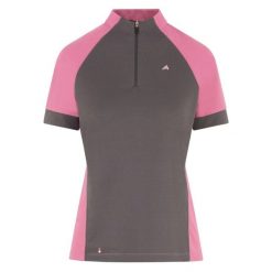 Damska koszulka do jazdy konnej Euro-Star Rena. Czerwone koszulki sportowe damskie EURO-STAR, bez wzorów, retro, bez kołnierzyka. Za 261.50 zł.