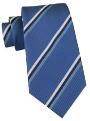 Klasyczny Krawat Klubowy - Alties - Niebieski, w Prążek. Niebieskie krawaty i muchy Alties, bez wzorów, z tkaniny, eleganckie. Za 49.00 zł.