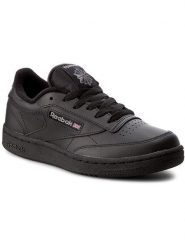 Reebok Sneakersy Club C BS6165 Czarny. Czarne buty sportowe dziewczęce Reebok, bez wzorów, ze skóry, bez zapięcia. Za 209.99 zł.