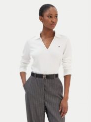 Tommy Hilfiger Bluzka Modern Cody WW0WW47850 Biały Slim Fit. Białe bluzki damskie Tommy Hilfiger, l, bez wzorów, z bawełny, bez kołnierzyka, bez ramiączek. Za 349.99 zł.
