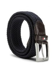 Tommy Hilfiger Pasek Męski New Adan Belt 3.5 AM0AM02801 85 Granatowy. Niebieskie paski damskie Tommy Hilfiger, bez wzorów, z materiału. Za 139.99 zł.