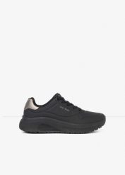 Sneakersy marki Skechers z pianką Memory. Czarne obuwie sportowe damskie bonprix, bez wzorów. Za 319.99 zł.
