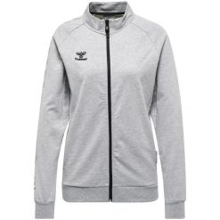Damska bawełniana bluza dresowa zapinana na zamek Hummel Move Grid. Szare bluzy sportowe damskie Hummel, bez wzorów, z bawełny, bez kaptura, do piłki nożnej. W wyprzedaży za 249.50 zł.