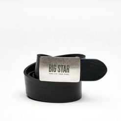 Czarny Pasek Męski Big Star Ozdobna Klamra. Czarne paski damskie Big Star Accessories, bez wzorów, ze skóry, eleganckie. Za 118.99 zł.