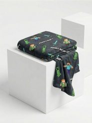 Koc Minecraft - szary. Szare kocyki dla dzieci Sinsay. Za 35.99 zł.