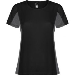 Damska Koszulka Sportowa Z Krótkim Rękawem Shanghai. Czarne koszulki sportowe damskie ROLY, xl, bez wzorów, bez kołnierzyka, bez ramiączek, na jogę i pilates. Za 34.99 zł.