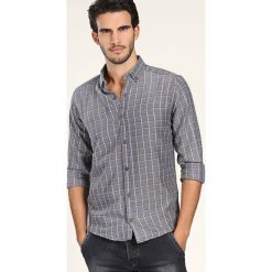 Koszula w kolorze szarym ze wzorem. Szare koszule męskie marki Philip Loren, w kratkę, button down. W wyprzedaży za 159.95 zł.