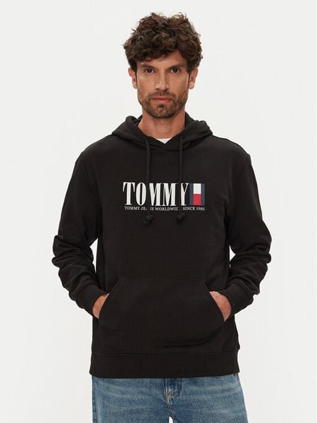 Tommy Jeans Bluza Dna Graphic DM0DM22144 Czarny Regular Fit. Czarne bluzy męskie Tommy Jeans, m, bez wzorów, z bawełny, bez kaptura. Za 299.99 zł.