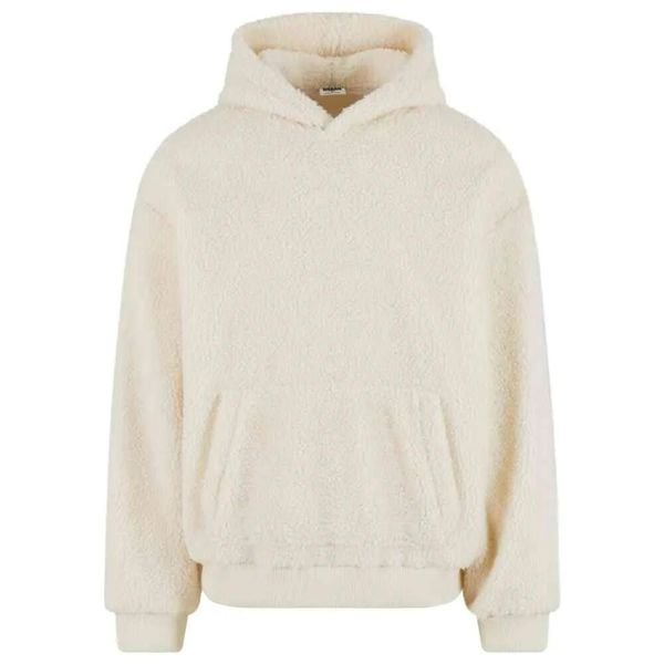 Bluza Z Kapturem Męska Polar Pluszowy Oversized. Brązowe bluzy męskie Urban Classics, l, bez wzorów, z materiału, z kapturem. Za 206.99 zł.
