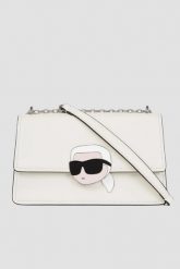 KARL LAGERFELD Biała torebka K/ikonik 2.0 Leather. Białe kopertówki damskie KARL LAGERFELD, bez wzorów, ze skóry, bez dodatków. W wyprzedaży za 799.99 zł.