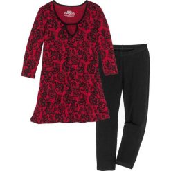 Piżama z legginsami 3/4 bonprix czarno-czerwony z nadrukiem. Czarne piżamy damskie bonprix, z nadrukiem. Za 79.99 zł.