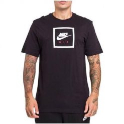 Koszulka sportowa męska Nike Nsw Air 2 Tee. Czarne koszulki sportowe męskie Nike, m, bez wzorów, bez kołnierzyka, bez ramiączek, do koszykówki. Za 129.00 zł.