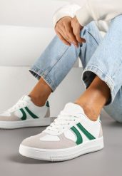 Biało-Zielone Sneakersy Klasyczne Tenisówki Setinora. Białe trampki i tenisówki damskie Renee, bez wzorów, z jeansu, eleganckie, bez zapięcia. Za 79.99 zł.