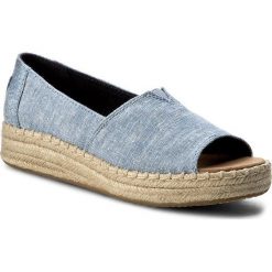 Espadryle TOMS - Open Toe Platform Alpargata 10009746 Blue Slub. Niebieskie espadryle damskie Toms, z materiału. W wyprzedaży za 249.00 zł.