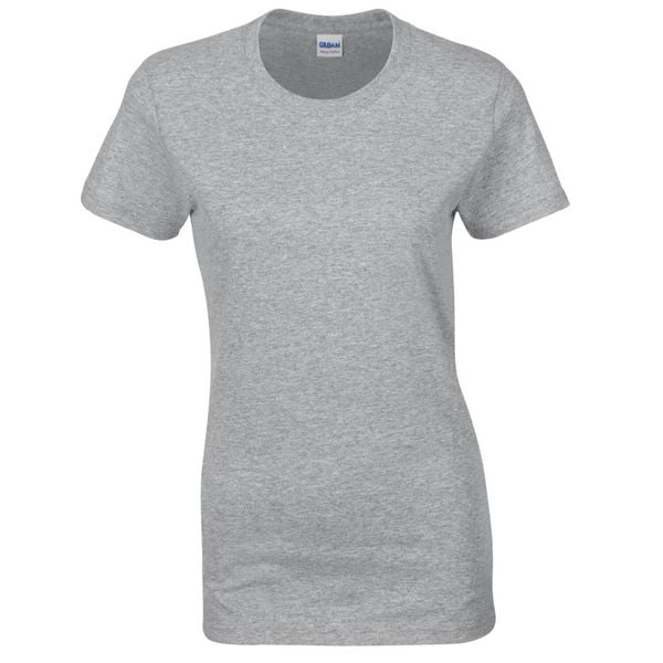 Damska Koszulka Z Grubej Bawełny. Szare t-shirty damskie Gildan, xl, bez wzorów, z bawełny, bez kołnierzyka. Za 39.99 zł.