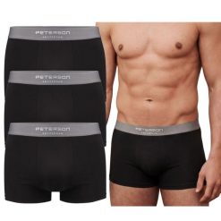 Czarne bokserki męskie XL bawełniane majtki zestaw 3 pary Peterson PTN MY-3-B01XL. Czarne bokserki męskie Peterson, m, bez wzorów, z bawełny. Za 69.99 zł.