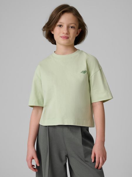 Дитячий t-shirt loose однотонний - зелений. T-shirty damskie 4f, bez wzorów, bez kołnierzyka. W wyprzedaży za 459.90 zł.