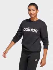 Adidas Bluza Essentials Linear IC6878 Czarny Regular Fit. Czarne bluzy damskie Adidas, s, bez wzorów, z bawełny, bez kaptura. Za 139.99 zł.