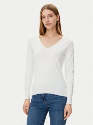 Morgan Sweter 251-MIELO Biały Slim Fit. Białe swetry damskie Morgan, xl, bez wzorów, z wiskozy, bez kołnierzyka, bez ramiączek, bez kaptura. Za 129.99 zł.