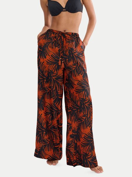 Triumph Spodnie materiałowe Summer 10227246 Brązowy Wide Leg. Brązowe spodnie materiałowe damskie Triumph, bez wzorów, z materiału. Za 143.99 zł.