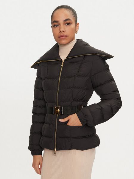 Elisabetta Franchi Kurtka puchowa PI-76D-46E2-X680 Czarny Regular Fit. Czarne kurtki damskie Elisabetta Franchi, bez wzorów, z puchu, bez kaptura. Za 1,569.99 zł.