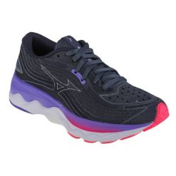 Buty do biegania Mizuno Wave Skyrise 4 W J1GD230971 czarne. Czarne obuwie sportowe damskie bez wzorów, z gumy, do biegania, mizuno wave. Za 691.07 zł.