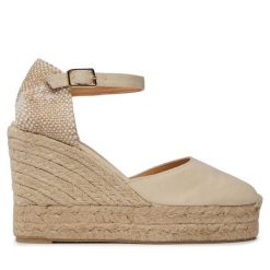 Espadryle Castañer. Brązowe sandały damskie Castañer, bez wzorów, bez obcasa, bez zapięcia. Za 389.99 zł.