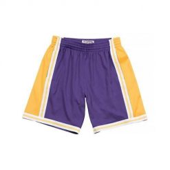 Spodnie koszykarskie męskie Mitchell & Ness Nba Swingman Los Angeles Lakers. Fioletowe krótkie spodenki sportowe męskie Mitchell & Ness, m, bez wzorów, do koszykówki. Za 437.00 zł.