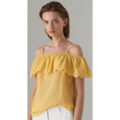 Bawełniana bluzka open shoulder - Beżowy. Bluzki damskie Mohito. Za 89.99 zł.