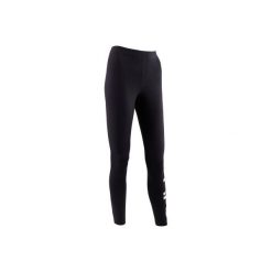 Legginsy slim Gym & Pilates 500 damskie. Czarne legginsy sportowe damskie Adidas, z bawełny. Za 84.99 zł.