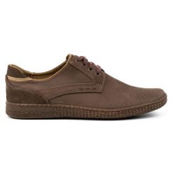 KOMODO Buty męskie Casual 848 brązowe. Brązowe półbuty na co dzień męskie na jesień, z jeansu, casualowe, bez zapięcia. Za 367.89 zł.