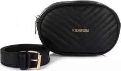 Krateczka Czarna damska nerka saszetka na pasek biodrówka Q25. Czarne paski damskie Krateczka, bez wzorów. Za 39.59 zł.