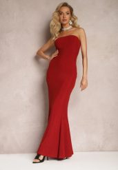 Czerwona Połyskująca Sukienka Maxi Bez Ramiączek Rozkloszowanym Dołem Botalia. Czerwone sukienki damskie Renee, l, bez wzorów, eleganckie, bez kołnierzyka, bez ramiączek, maxi, rozkloszowane. Za 159.99 zł.