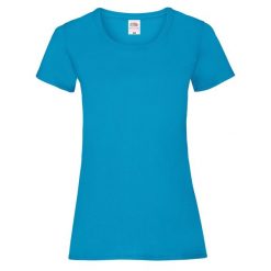 Koszulka Damska Valueweight. Niebieskie koszulki sportowe damskie Fruit of the Loom, l, bez wzorów, bez kołnierzyka, bez ramiączek, trekkingowe. Za 35.99 zł.