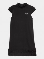 Guess Sukienka codzienna J4RK21 KAUH0 Czarny Regular Fit. Czarne sukienki dla dziewczynek Guess, z aplikacjami, z syntetyku, bez ramiączek. Za 239.99 zł.