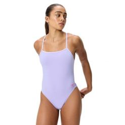 Strój kąpielowy damski Speedo Fl Solid V-Back 2.0. Fioletowe kostiumy jednoczęściowe damskie Speedo, bez wzorów, sportowe, na fitness i siłownię. Za 169.99 zł.
