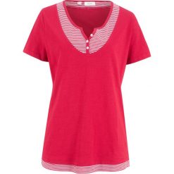 Shirt 2 w 1, krótki rękaw bonprix czerwony. Bluzki damskie marki bonprix. Za 44.99 zł.