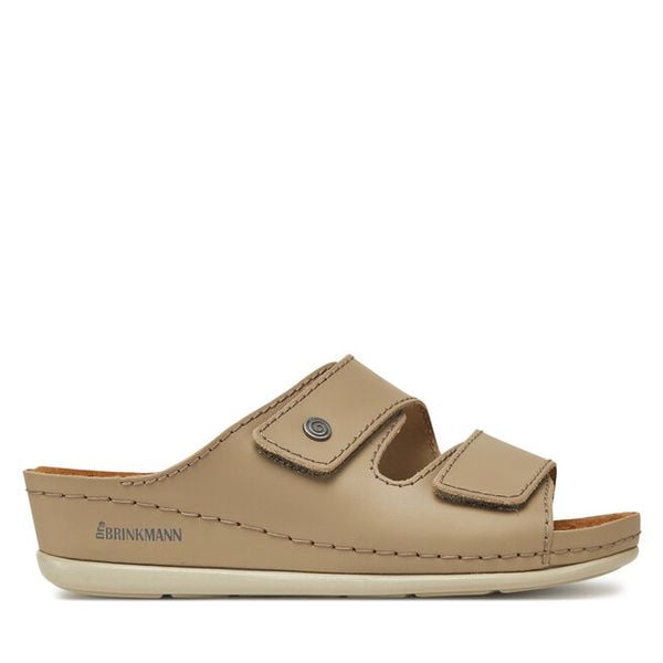 Klapki Dr. Brinkmann. Brązowe klapki damskie Dr. Brinkmann, bez wzorów, bez obcasa. Za 219.99 zł.