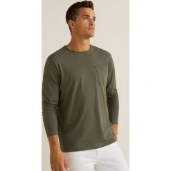 Mango Man - Longsleeve Gareth3. Brązowe bluzki z długim rękawem męskie Mango Man, polo. Za 69.90 zł.