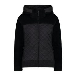 Kurtka z kapturem wooltech damska CMP Teddy Fur effect. Czarne kurtki damskie CMP, na zimę, xs, bez wzorów, z materiału, z kapturem. Za 598.25 zł.
