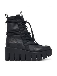 United Nude Trzewiki Grip Desert LO 1103401165 Czarny. Czarne botki damskie United Nude, ze skóry, bez obcasa, na koturnie, bez zapięcia. Za 1,579.00 zł.