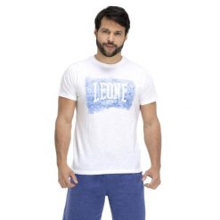 Koszulka na co dzień na siłownię. Białe buty sportowe męskie LEONE 1947 APPAREL, z bawełny, bez zapięcia, na fitness i siłownię. W wyprzedaży za 67.30 zł.