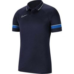 Koszulka treningowa męska Nike DF Academy 21 Polo. Niebieskie koszulki polo męskie Nike, m, bez wzorów, bez kołnierzyka, bez ramiączek. W wyprzedaży za 119.00 zł.