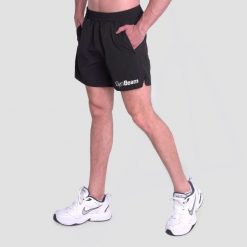 Szorty męskie fitness regular czarne Light Essence. Czarne krótkie spodenki sportowe męskie GYMBEAM, l, bez wzorów, z elastanu, na fitness i siłownię. Za 63.90 zł.
